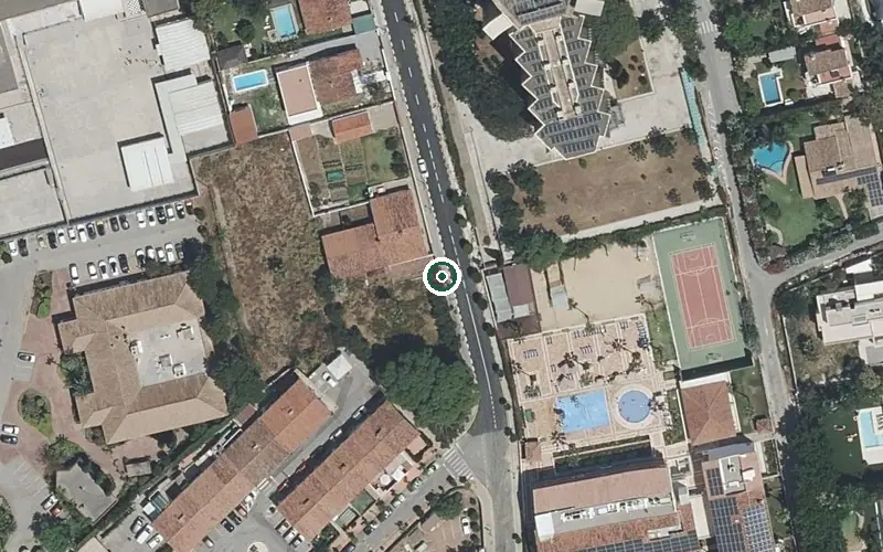 Vista aérea de la ubicación de Centro Residencial para Personas Mayores Isdabe