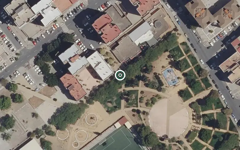 Vista aérea de la ubicación de Centro Residencial Virgen del Rocío