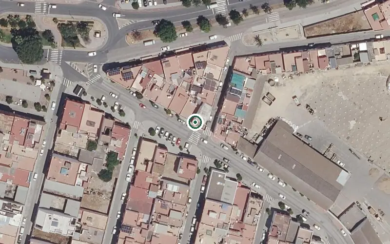 Vista aérea de la ubicación de Centro Residencial para Mayores Municipal Alconchel