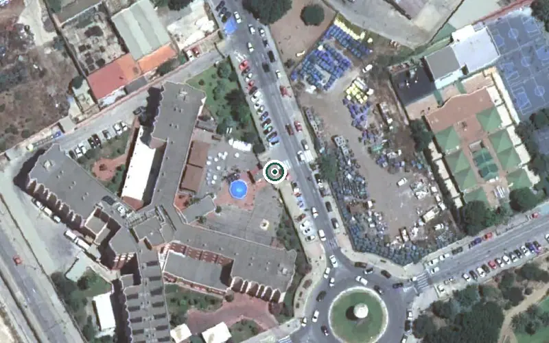 Vista aérea de la ubicación de Centro Polivalente de Servicios para Personas Mayores de Melilla