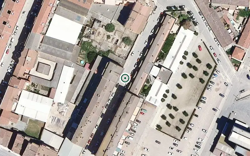 Vista aérea de la ubicación de Habitatges Tutelats per a Gent Gran Comtes d'Urgell