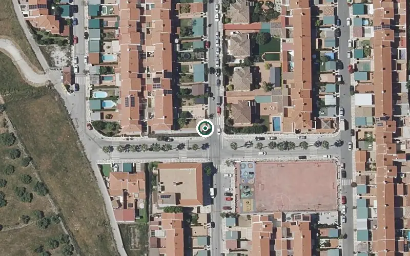 Vista aérea de la ubicación de Centro de Día para Mayores Ana Jurado Sánchez