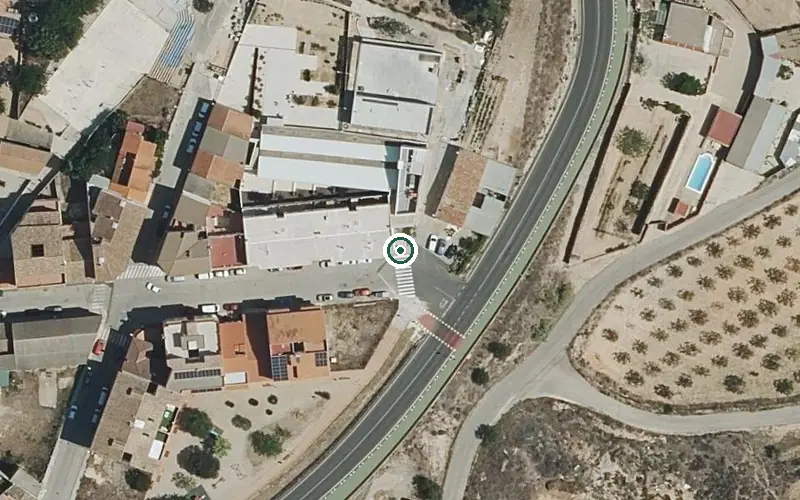 Vista aérea de la ubicación de Centro de Día de Personas Mayores Dependientes de la Font de la Figuera