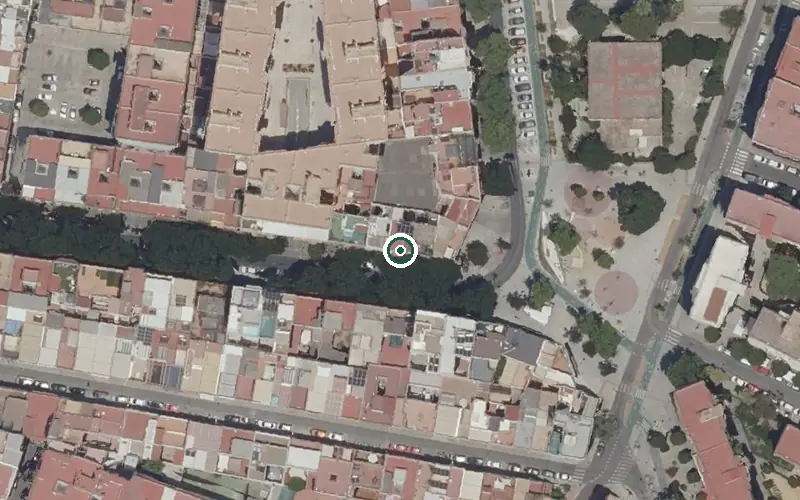 Vista aérea de la ubicación de Centro de Día para Mayores Virgen de los Reyes