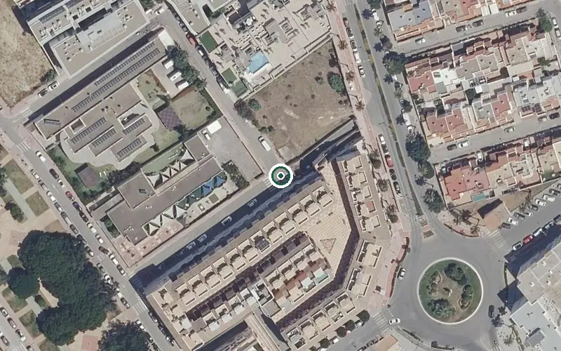 Vista aérea de la ubicación de Centro de Día para Mayores Manuela Forja Ramírez