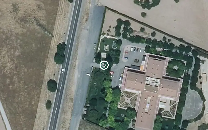 Vista aérea de la ubicación de Residencia de Mayores Santo Ángel