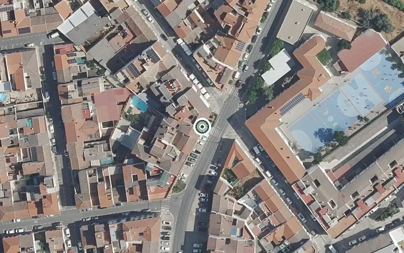 Vista aérea de la ubicación de Centro Residencial para Mayores Hermanos Muñoz Cabrera