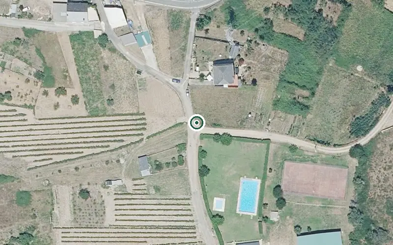 Vista aérea de la ubicación de Residencial de Maiores de Larouco