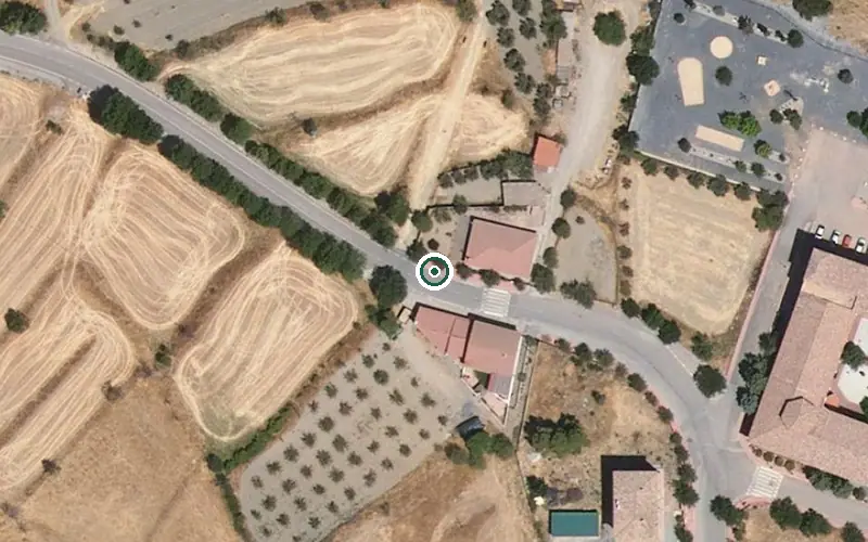 Vista aérea de la ubicación de Centro Residencial para Mayores San Cayetano