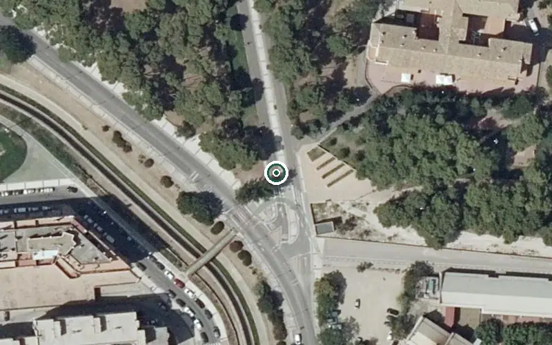 Vista aérea de la ubicación de Residencia de Ancianos Sagrada Familia