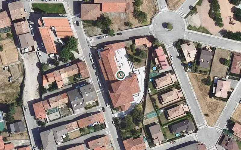 Vista aérea de la ubicación de Casal de la Santa Creu