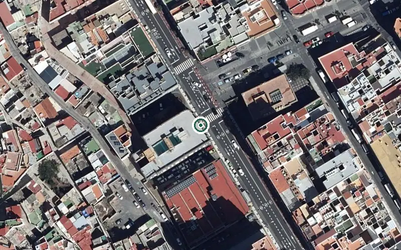 Vista aérea de la ubicación de Centro de Día Primero de Mayo- Asidma