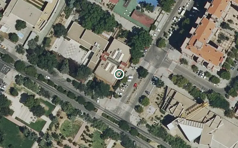 Vista aérea de la ubicación de Centro de Día Municipal Pablo Neruda
