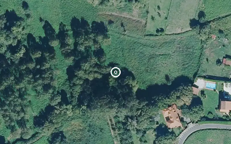Vista aérea de la ubicación de Fogar Residencial O Fogar de Gandario