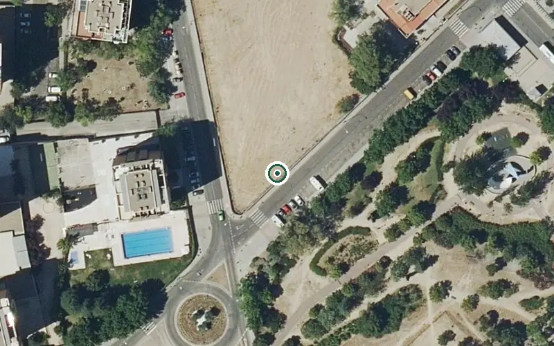 Vista aérea de la ubicación de Centro de Día Municipal Parque Querol