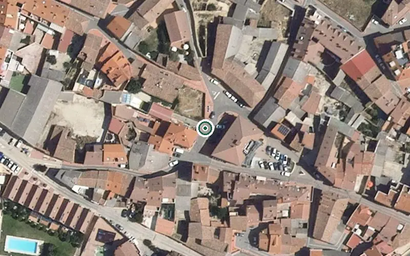 Vista aérea de la ubicación de Unidad de Estancias Diurnas Santa Ana
