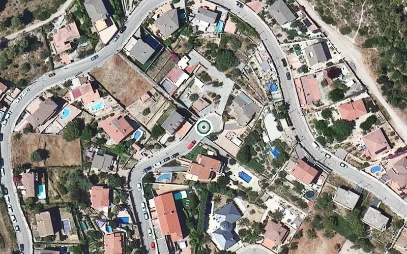 Vista aérea de la ubicación de Residencial Colònia Güell