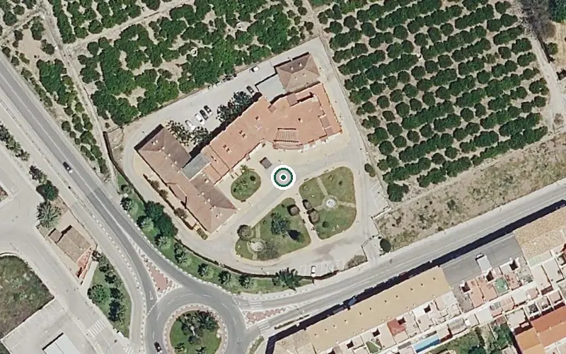 Vista aérea de la ubicación de Residencial Personas Mayores Dependientes Jardi Miramar Geriátrico