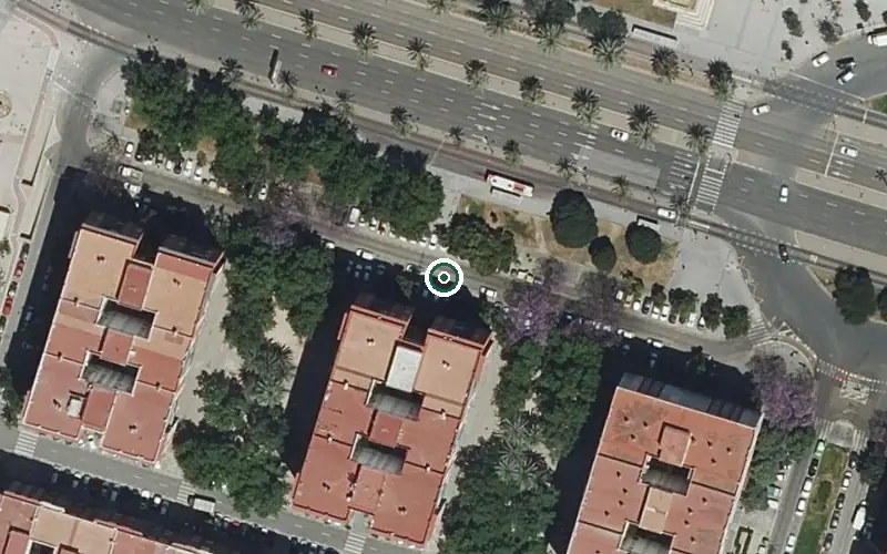 Vista aérea de la ubicación de Residencia para Personas Mayores Dependientes Azahar