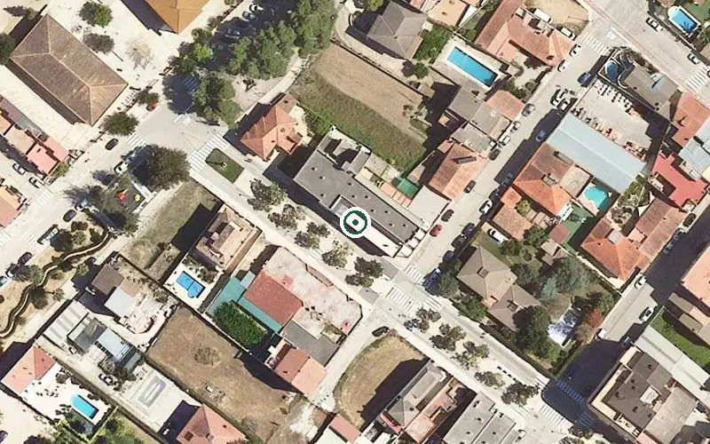 Vista aérea de la ubicación de Centre de dia de la Residència d'Ulldecona
