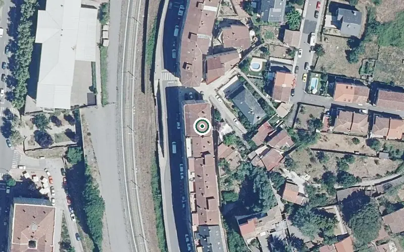 Vista aérea de la ubicación de Vivienda Comunitaria Troncoso