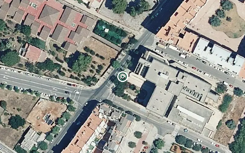 Vista aérea de la ubicación de Centro de Atención Especial para Personas en Situación de Dependencia Gran Via