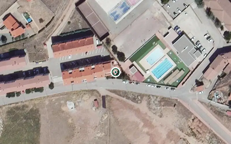 Vista aérea de la ubicación de Residencia de Ancianos Ciudad y Comunidad Albarracin