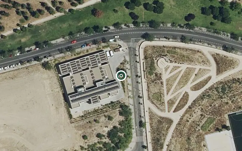 Vista aérea de la ubicación de Centro de Día Municipal Gertrudis de la Fuente Cognitivo