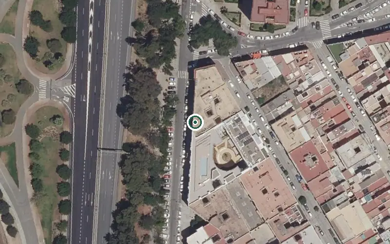 Vista aérea de la ubicación de Centro de Día para Mayores Guadalquivir