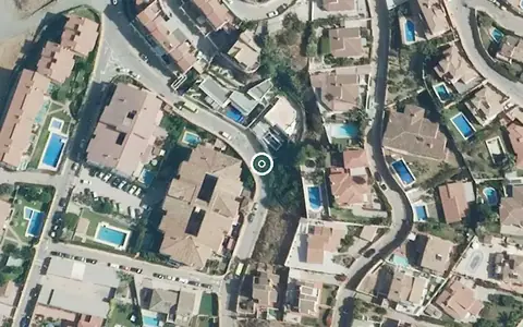 Vista aérea de la ubicación de Centro Residencial para Personas Mayores Almudena