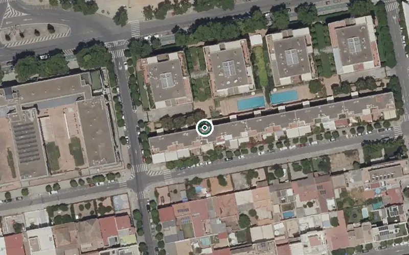 Vista aérea de la ubicación de Centro de Día para Mayores Fundomar-bermejales
