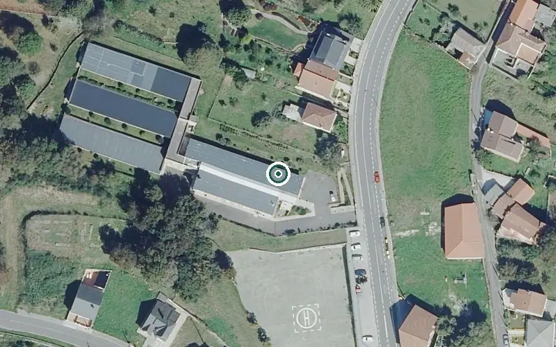 Vista aérea de la ubicación de Apartamentos Tutelados Beariz (San Antonio de Beariz)