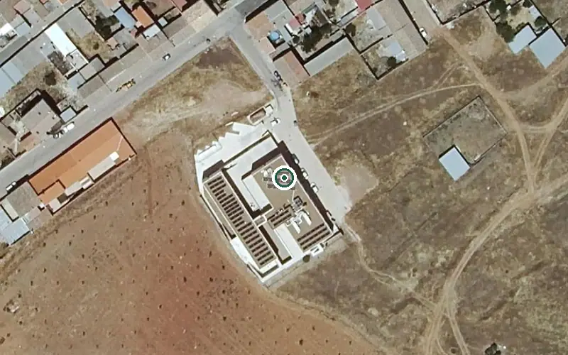 Vista aérea de la ubicación de Residencia de Mayores Municipal Doña Paquita García