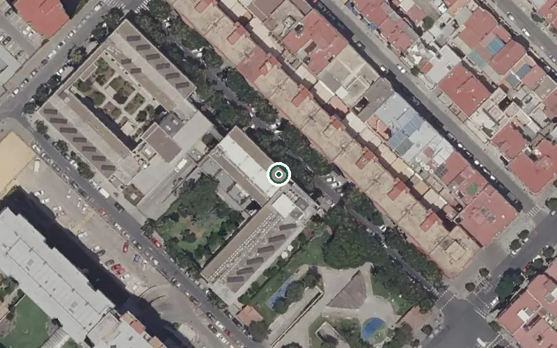 Vista aérea de la ubicación de Centro Residencial Domusvi Santa Justa