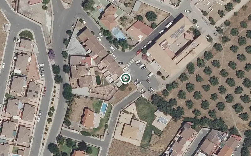 Vista aérea de la ubicación de Centro Residencial para Mayores Vicente Ferrer