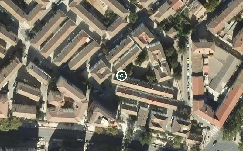 Vista aérea de la ubicación de Centro Residencial para Personas Mayores Pilar Pérez