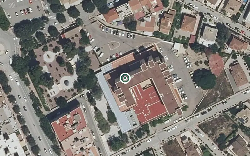 Vista aérea de la ubicación de Servicio Geriátrico + Diagnosis
