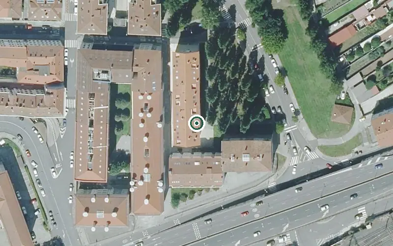 Vista aérea de la ubicación de Vivenda Comunitaria Raiola O Horreo