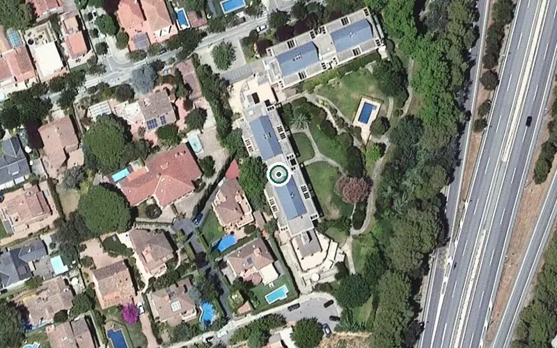 Vista aérea de la ubicación de Caser residencial Sant Cugat
