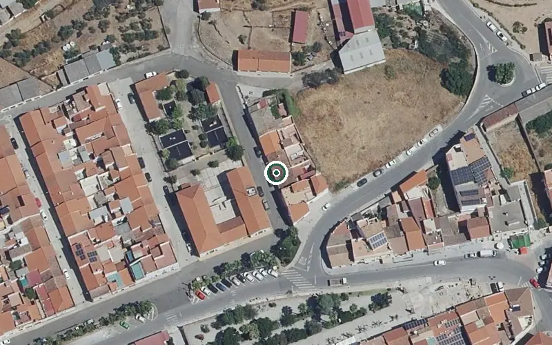 Vista aérea de la ubicación de Centro Residencial para Mayores Centro Socio Sanitario de Espiel