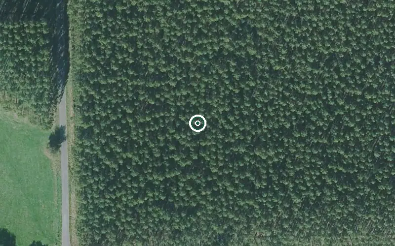 Vista aérea de la ubicación de Vivenda Comunitaria de Vilasantar
