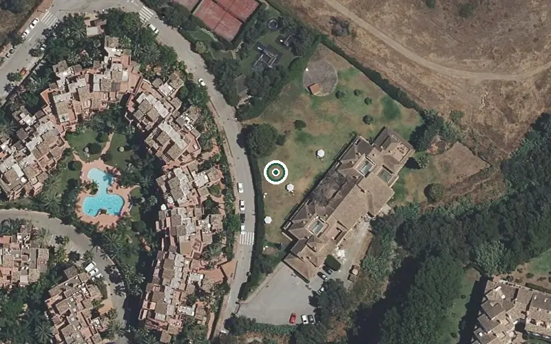 Vista aérea de la ubicación de Centro Residencial Seniors