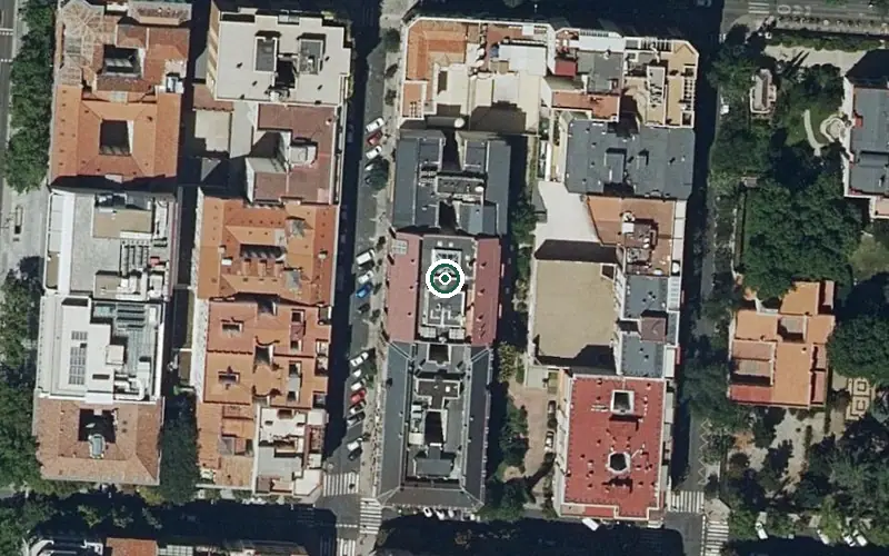 Vista aérea de la ubicación de Residencia San Luis de los Franceses