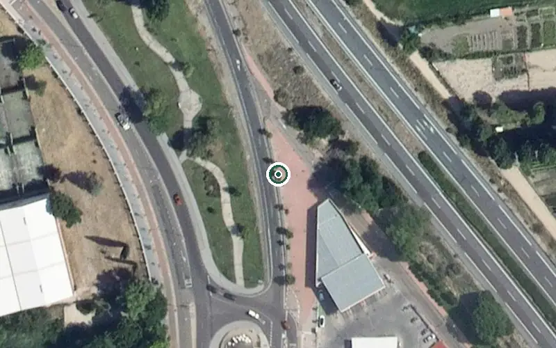 Vista aérea de la ubicación de Residencia de Personas Mayores los Arces