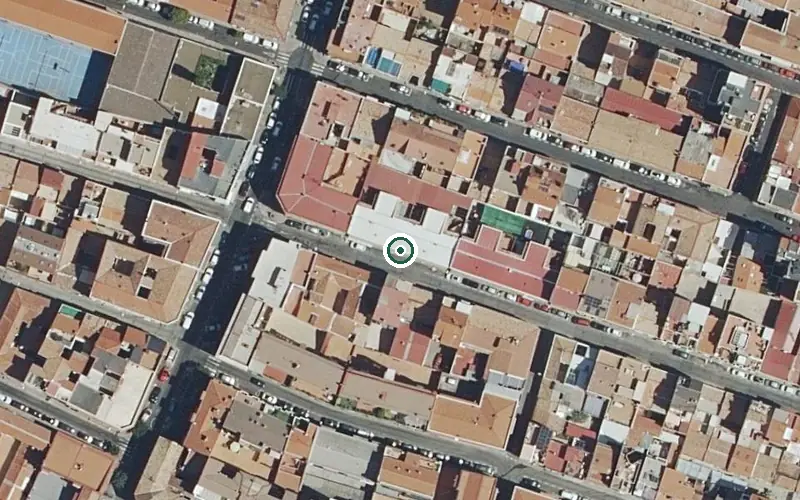 Vista aérea de la ubicación de Centro de Día Sanivida Puente de Vallecas