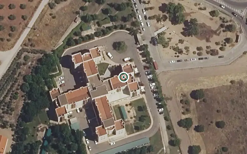 Vista aérea de la ubicación de Centro Residencial Felipe Trigo