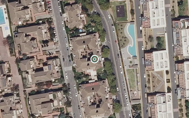 Vista aérea de la ubicación de Centro de Día para Mayores Mimara Tomares