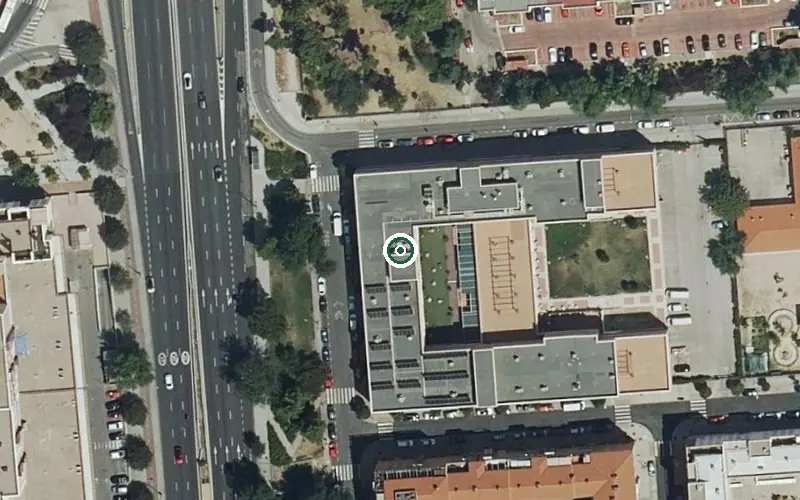 Vista aérea de la ubicación de Centro de Día Amavir Usera