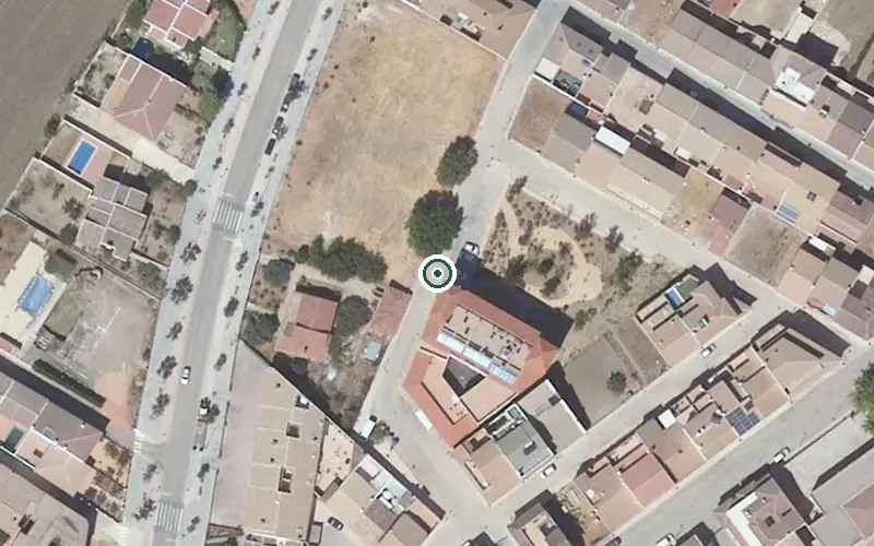 Vista aérea de la ubicación de Centro Residencial para Mayores Virgen del Rosario