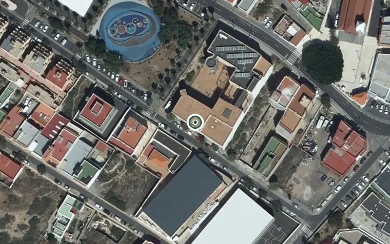 Vista aérea de la ubicación de Centro Sociosanitario de Fasnia